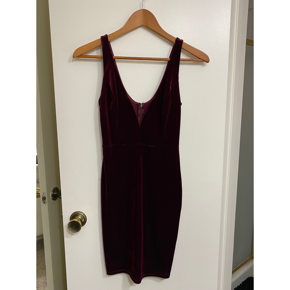 Burgundy mini dress
